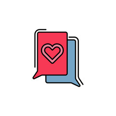 Poster - love, conversation, chat icon. Element of feminism illustration. Premium quality graphic design icon. Signs and symbols collection icon for websites, web design