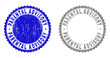Grunge PARENTAL ADVISORY stamp seals isolated on a white background. Rosette seals with distress texture in blue and gray colors.