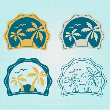 Set of summer emblems and design elements