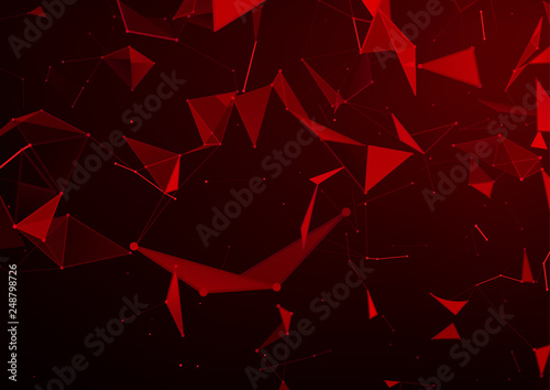 Abstract Background with Red Triangles in Space - Modern Futuristic Graphic I...