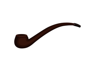 Wall Mural - Classic tobacco pipe. Smokers accessory. Vintage wooden tube for smoking. Gentlemen symbol. Flat vector design