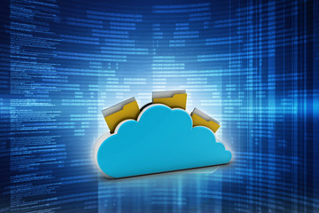 Poster - 3d rendering cloud  folder network
