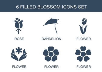 Wall Mural - 6 blossom icons