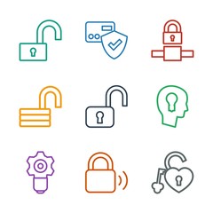 Poster - 9 padlock icons