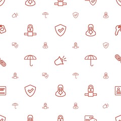 Poster - security icons pattern seamless white background