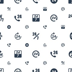 Poster - hours icons pattern seamless white background