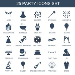 Sticker - 25 party icons