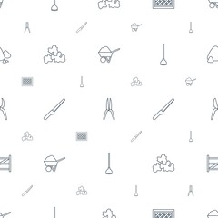 Sticker - gardening icons pattern seamless white background