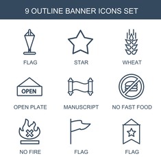 Aufkleber - 9 banner icons