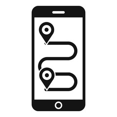 Poster - smartphone bike route icon. simple illustration of smartphone bike route vector icon for web design 