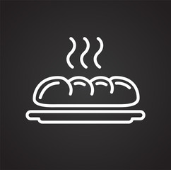 Poster - Pastry breakfast outline icon black background for graphic and web design, Modern simple vector sign. Internet concept. Trendy symbol for website design web button or mobile app