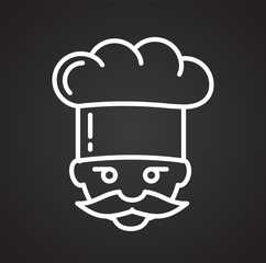 Poster - Baker outline icon on black background for graphic and web design, Modern simple vector sign. Internet concept. Trendy symbol for website design web button or mobile app