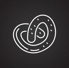 Poster - Pretzel outline icon black background for graphic and web design, Modern simple vector sign. Internet concept. Trendy symbol for website design web button or mobile app