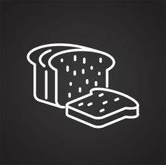 Poster - Bread outline icon black background for graphic and web design, Modern simple vector sign. Internet concept. Trendy symbol for website design web button or mobile app