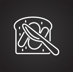 Poster - Pastry breakfast outline icon black background for graphic and web design, Modern simple vector sign. Internet concept. Trendy symbol for website design web button or mobile app