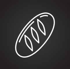 Poster - Bread outline icon black background for graphic and web design, Modern simple vector sign. Internet concept. Trendy symbol for website design web button or mobile app