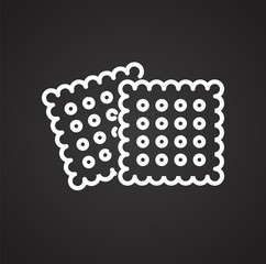 Poster - Cookies outline icon black background for graphic and web design, Modern simple vector sign. Internet concept. Trendy symbol for website design web button or mobile app