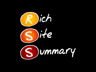 Poster - RSS - Rich Site Summary acronym, technology concept background