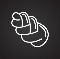 Poster - Bun outline icon black background for graphic and web design, Modern simple vector sign. Internet concept. Trendy symbol for website design web button or mobile app