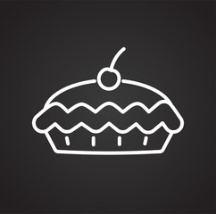 Poster - Pie outline icon on black background for graphic and web design, Modern simple vector sign. Internet concept. Trendy symbol for website design web button or mobile app