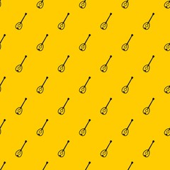 Poster - Saz turkish music instrument pattern seamless vector repeat geometric yellow for any design