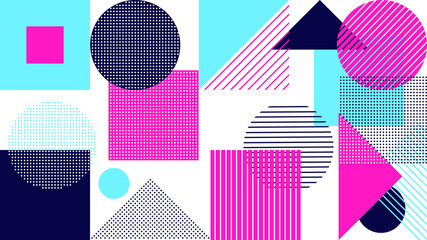Poster - abstract geometric shapes simple minimal background pattern flat style design vector illustration is