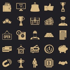 Poster - Cost icons set. Simple set of 25 cost vector icons for web for any design