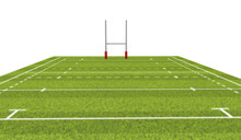 Rugby Pitch With Lines And Goals. 3D Rendering