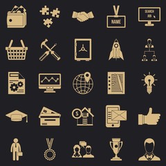 Poster - Bkg icons set. Simple set of 25 bkg vector icons for web for any design