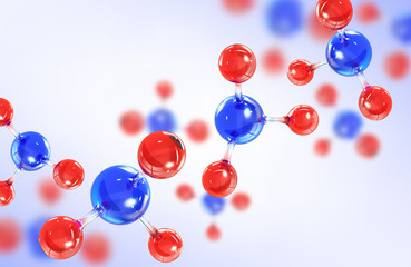 Wall Mural - vector illustration of transparent molecule model. science or medical background with molecules and 