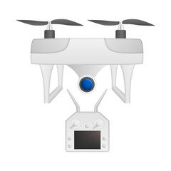 Poster - Drone icon. Realistic illustration of drone vector icon for web design isolated on white background