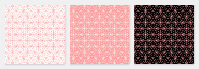 Aufkleber - Pattern seamless cube and triangle abstract background pink luxury color geometric vector.