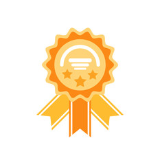 Wall Mural - golden reward with stars and ribbons. medal prize icon with modern concept and simple logo shape in 