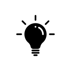Poster - idea bulb vector icon. lamp light bulb isolated silhouette