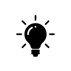 Poster - idea bulb light vector icon. lamp bulb black silhouette symbol