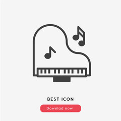 Poster - piano icon vector