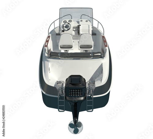 Speedboat Isolated on white background 3D illustration