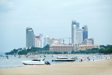 Sticker - Beach of Pattaya,Thailand. Travel concept.