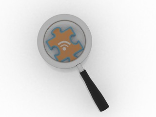 Poster - 3d illustration WiFi symbol search