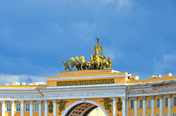 Wall Mural - Arch of General Staff on Palace Square in front of winter palace Hermitage in Saint Petersburg, Russia