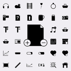 Poster - add and remove document icon. web icons universal set for web and mobile on white background