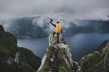  Outdoor & Nature Filmmaker On Mountaintop In Norway Cinematography Adventure Getting The Shot
