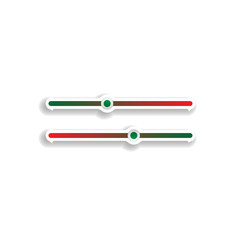 Poster - bar level buttons colored sticker icon. Elements of music player in color icons. Simple icon for websites, web design, mobile app, info graphics
