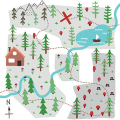 Wall Mural - Vector doodle map