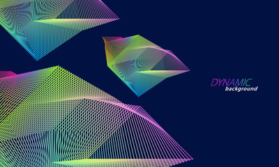 Wall Mural - Blended colorful lines abstract geometric vector background.