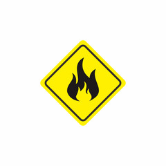 Poster - Fire warning sign icon symbol vector