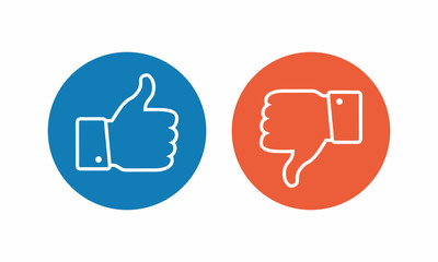 Wall Mural - like and dislike icon. thumbs up and thumbs down.
