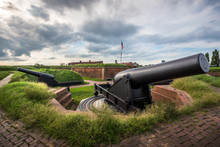 The Cannons At Fort McHenry In Baltimore, Maryland