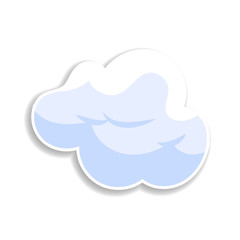 Aufkleber - 3d clouds flat illustration sticker icon. Elements of Clouds in color icons. Simple icon for websites, web design, mobile app, info graphics