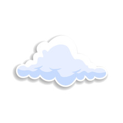 Aufkleber - 3d clouds flat illustration sticker icon. Elements of Clouds in color icons. Simple icon for websites, web design, mobile app, info graphics